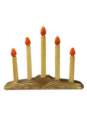 Vintage Set of 2 Christmas Holiday 5-light electric window candelabra candolier